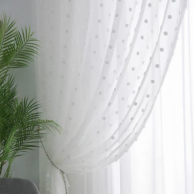 Elegante cortina transparente sólida para puerta francesa