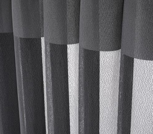 Pegadas verticales transparentes de doble cortinas