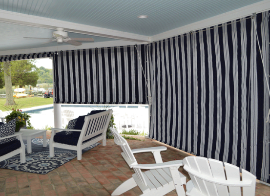 Cortinas enrollables al aire libre de 10 pies de ancho impermeable
