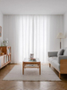 Cortina transparente con pliegues ondulados para sala de estar