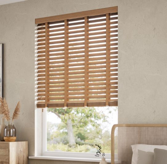 Persianas de ventana de 2 pulgadas de madera falsa