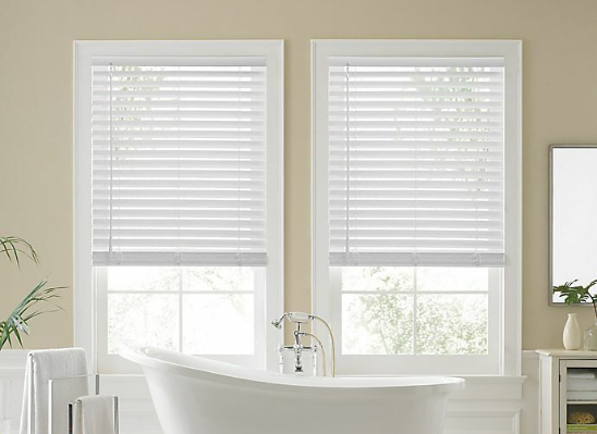 Persianas de madera de imitación inalámbrica para ventanas de 50 pulgadas