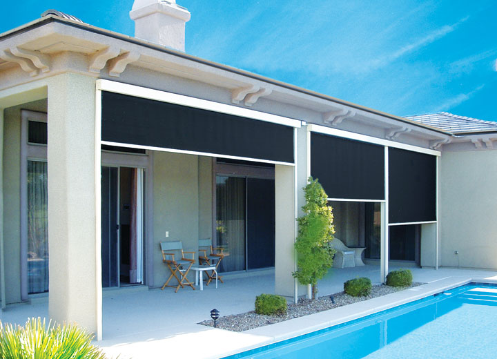 Cortinas desplegables para exteriores con resorte