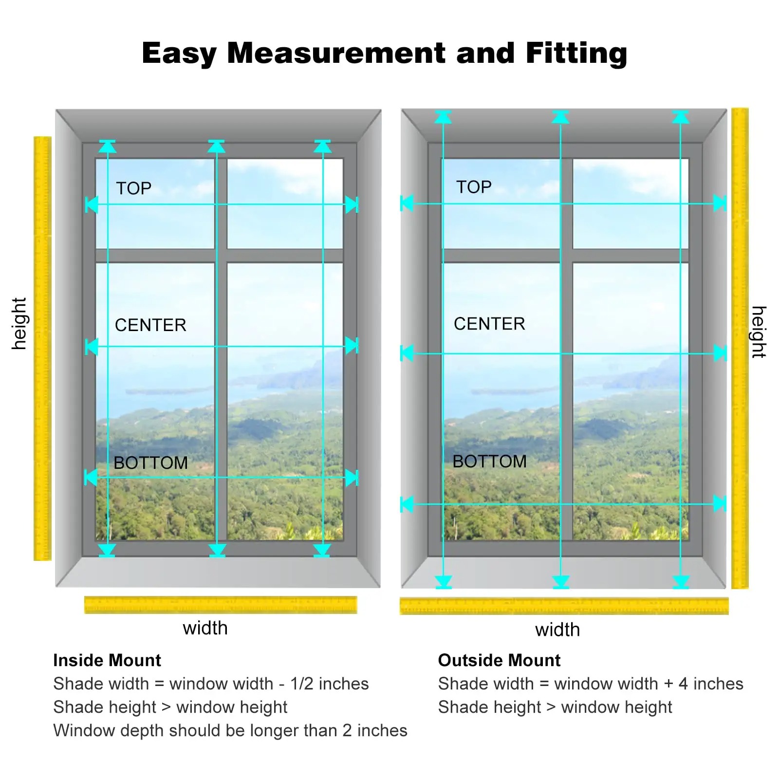 Cómo medir sus cortinas celulares inalámbricas personalizadas para ventanas