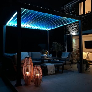 Pérgola cuadrada de aluminio con LED