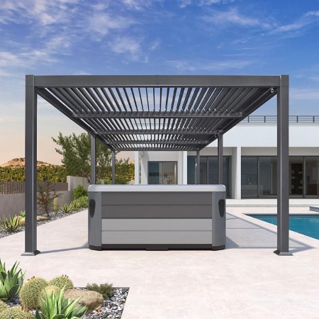 Pérgola de aluminio con persianas